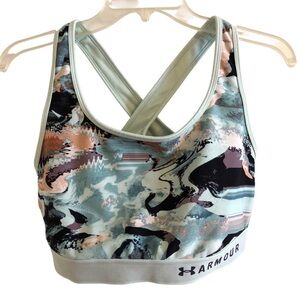 Under Armour Women's Abstract Camo Sports Bra - Green and Black
